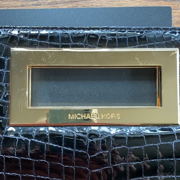 Michael Kors Black Croc Embossed Clutch - Picture 5 of 5